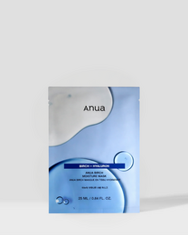Sheet mask with birch sap, hydrating and soothing facial treatment, suitable for all skin types.