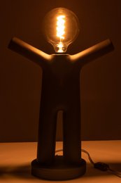 Lampa J-Line P'tit Maurice - żywica poliestrowa - czarna