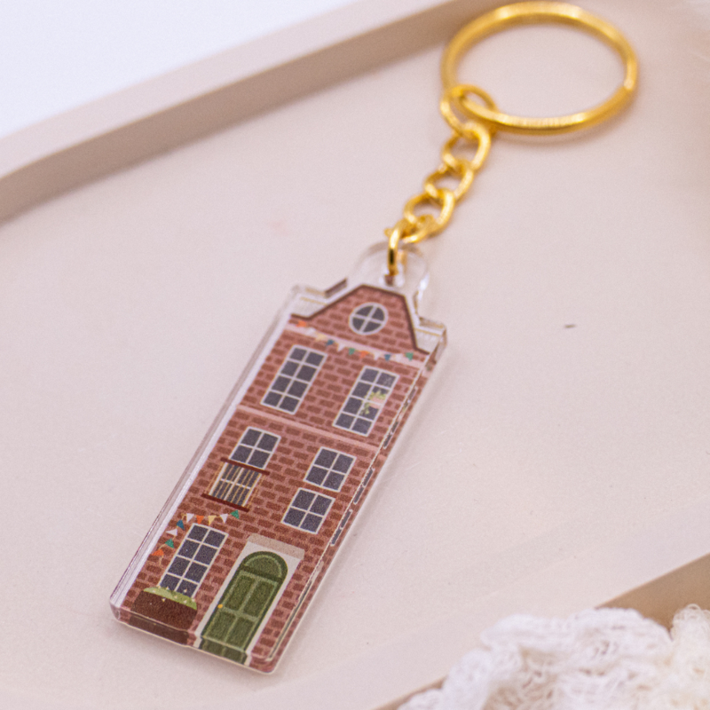 Keychain House Amsterdam Acrylic - Housewarming Gift Netherlands Houses