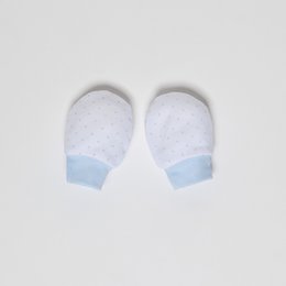 SET 4 PIEZAS (GORRA+GUANTES+BABERO+CALCETINES) PARA RECIÉN NACIDO (0-6 MESES) - 100% ALGODÓN - MOD. AZUL