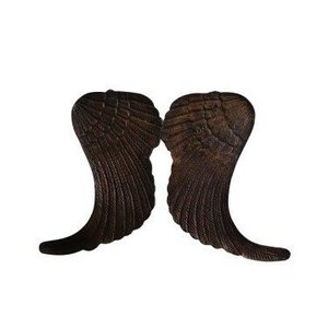 Wanddeko Federn 2er Set - Messing antik glänzend