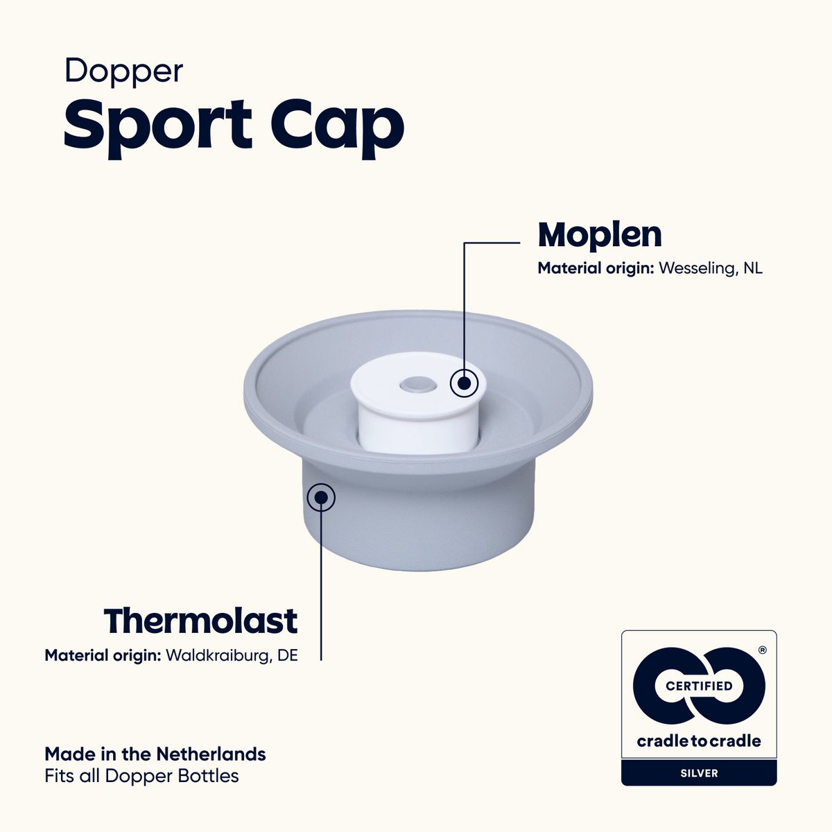 Dopper Sportpet - Artic Grey
