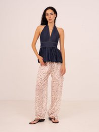 Cream Polka Dot Print FOMO Pants