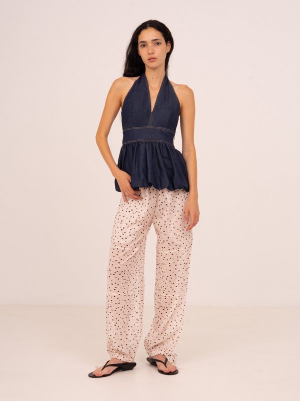 Cream Polka Dot Print FOMO Pants