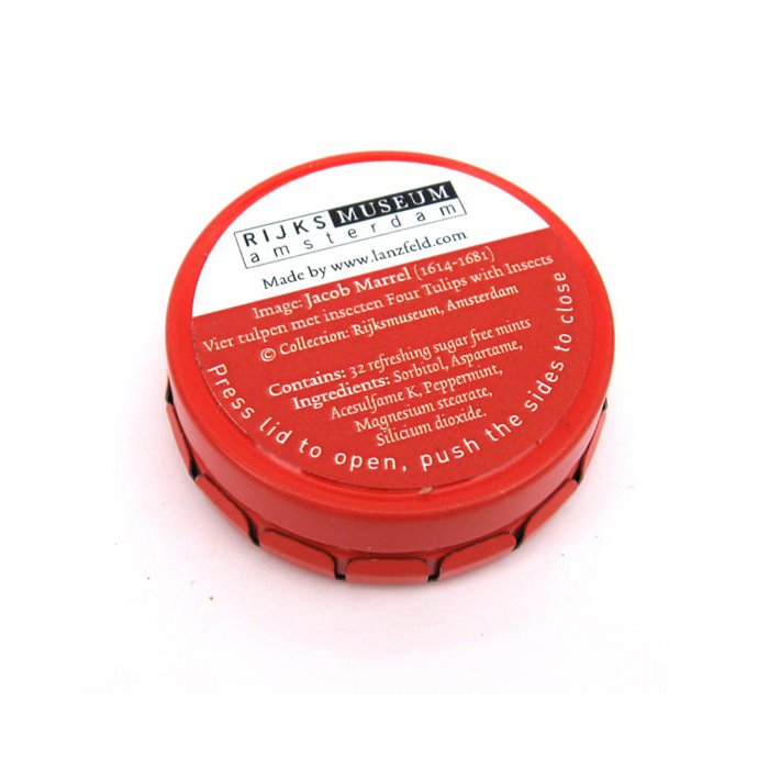 Pfefferminzdose, Rote Tulpe mit Biene, Marrel