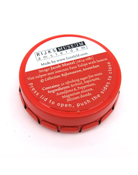 Pfefferminzdose, Rote Tulpe mit Biene, Marrel