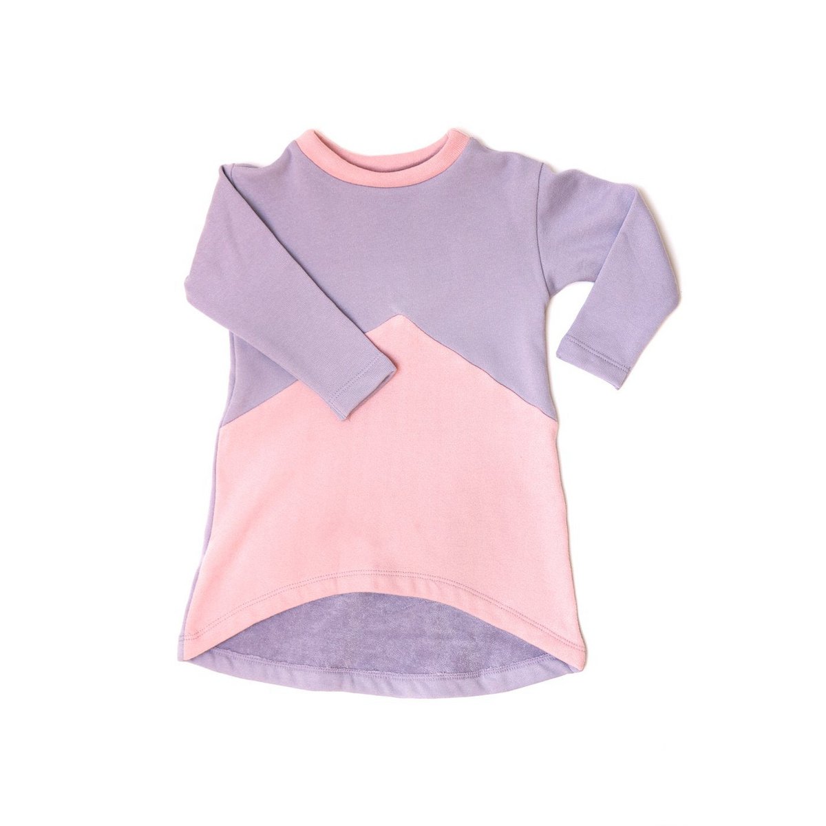 Langarmpulloverkleid Lila Rosa