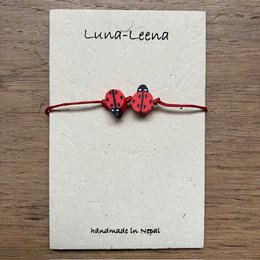 Luna-Leena kids bracelet ladybird red - handmade in Nepal