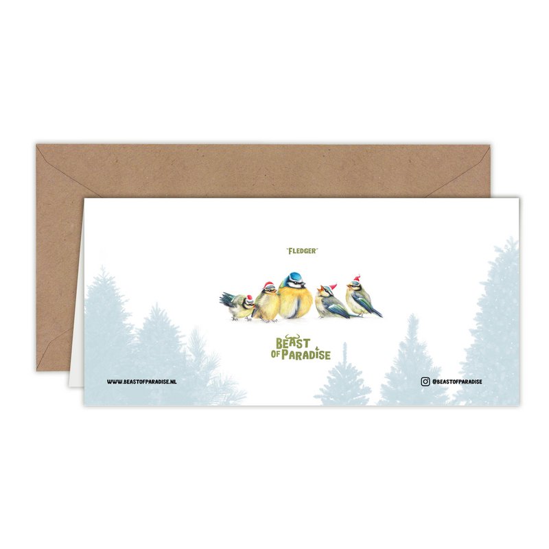 Tarjeta de Navidad, Tarjeta navideña de pájaros, Tarjetas de felicitación de animales