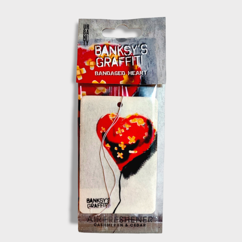 Banksy Car Air Freshener - "Bandaged Heart"