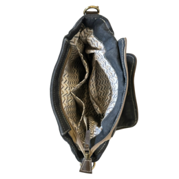 Sac messager Sunsa pour femme. Sac à main fabriqué à partir de jeans et de toile upcyclés. Sac bandoulière forme messager. Sac bandoulière de style vintage. Grand sac bandoulière pour femme.