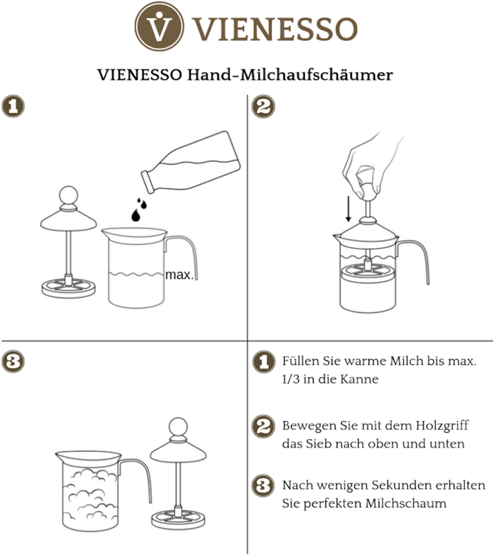 Montalatte manuale manuale in acciaio inox con doppio setaccio - 400 ml