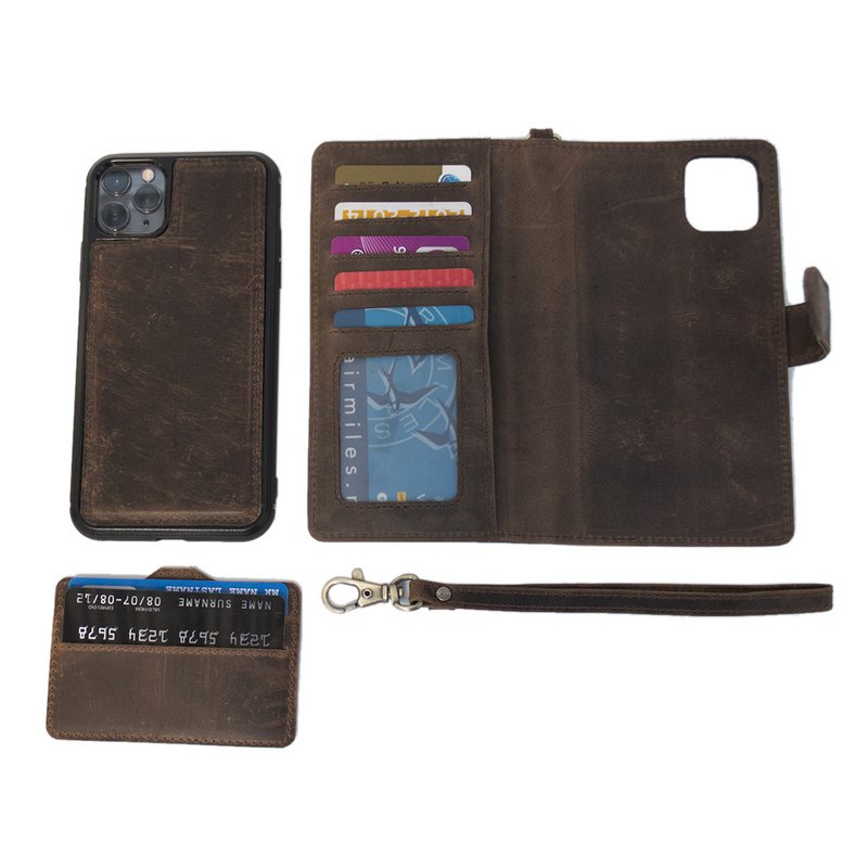 Apple iPhone XS Max Bookcase Case ciemnobrązowy Skóra