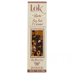 Tavoletta di cioccolato fondente con sale marino e caramello | 70% Cacao | 35 g