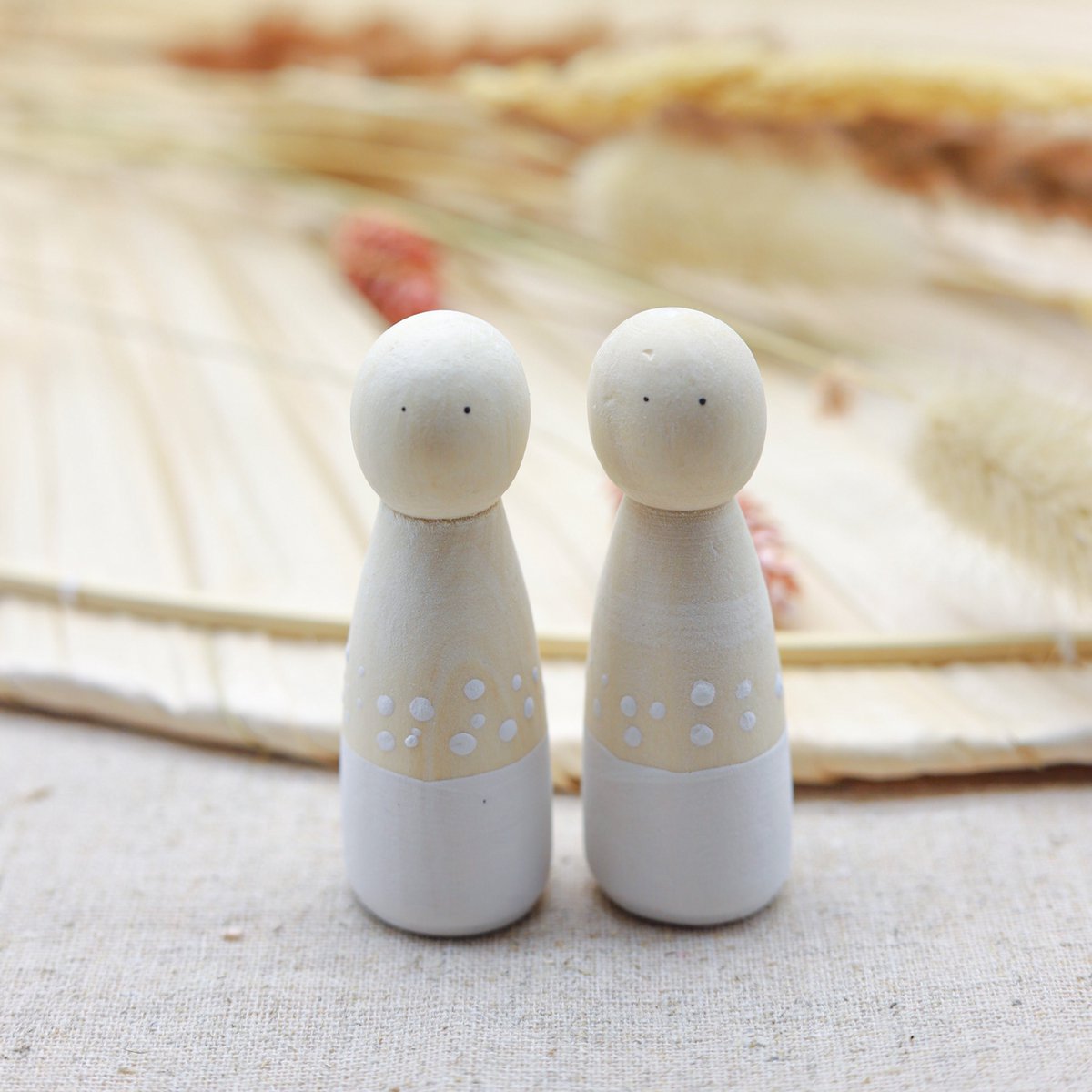 Pegdoll Bride Groom - Bridal couple - Tuurelur Houten Poppetje Liefde Wedding Huwelijkscadeau