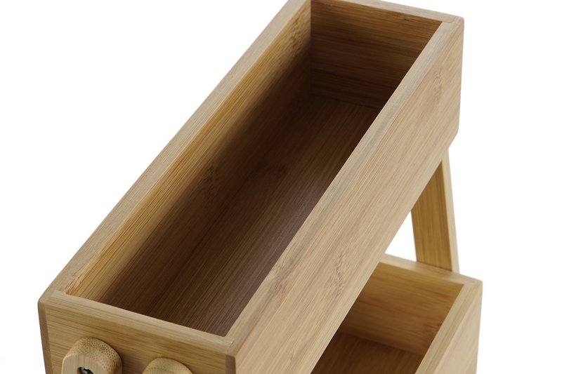 BAMBOO SHELF 27X12X25 2 FLOORS NATURAL SPICE RACK PC207675