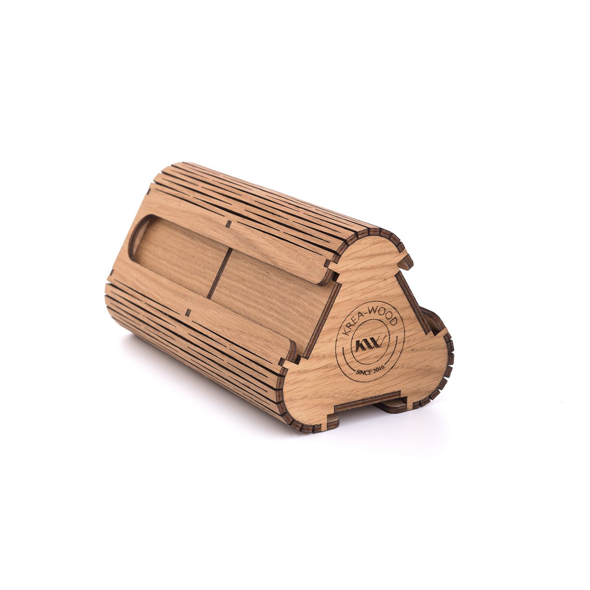 Portacápsulas de café artesanal Krea-Wood para cápsulas compatibles con Nespresso, en color natural