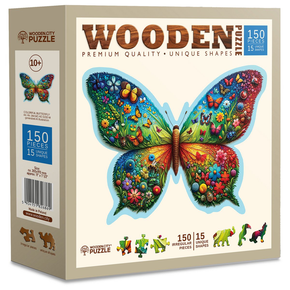 Puzzel - kolorowy motyl
