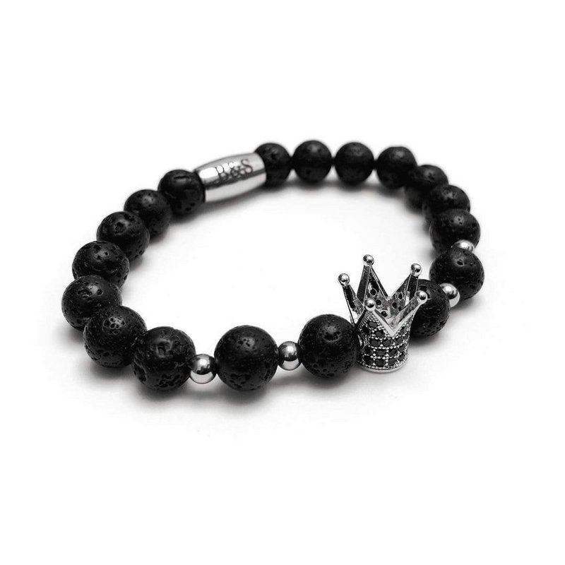 White Gold Crown with Volcanic Stones