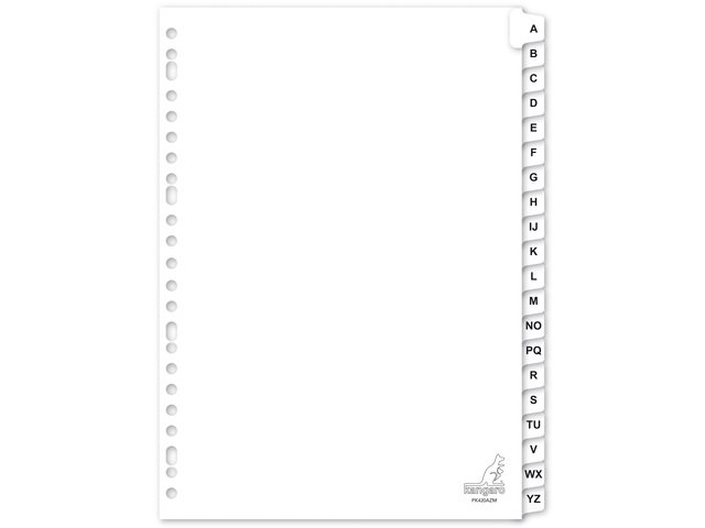 Tabblad Kangaro A4 letters karton 180grs 23. 20dlg wit