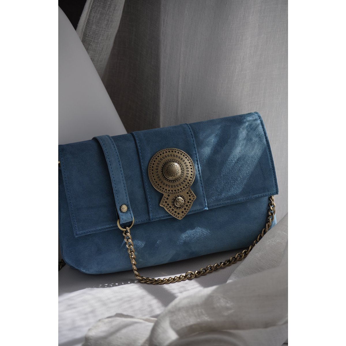 Skórzana Torba Na Ramię Aurora - Mocca Suede