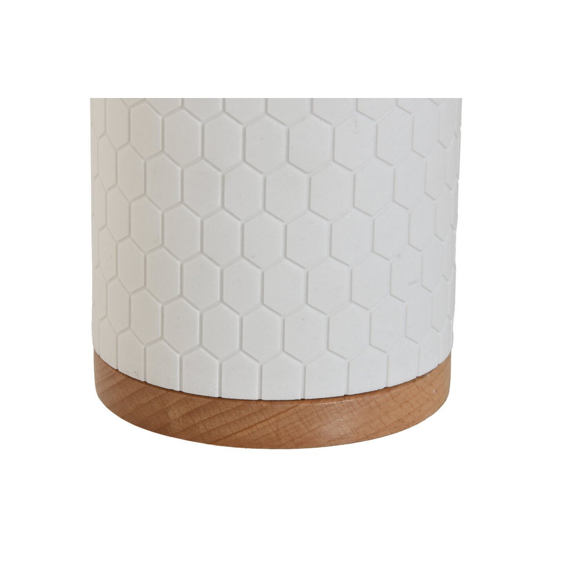 BÜRSTENHALTER AUS BAMBUSHARZ 9X9X37 WEISS PB211666