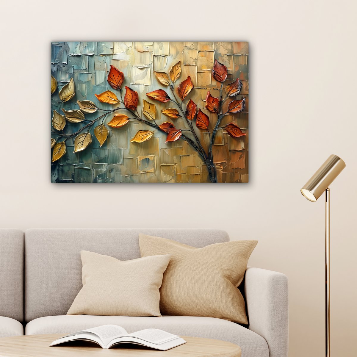 Canvas schilderij  - Wanddecoratie Boom - Abstract - Natuur - Kunst - Muurdecoratie woonkamer - Kamer decoratie modern - Abstracte schilderijen