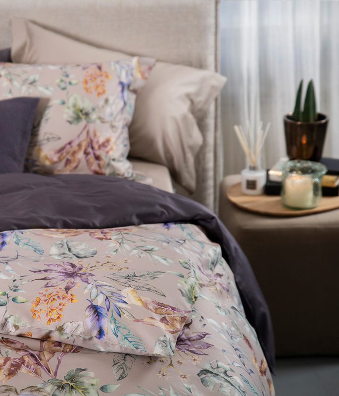 Completo biancheria da letto in rasatello Flora Costera Almond
