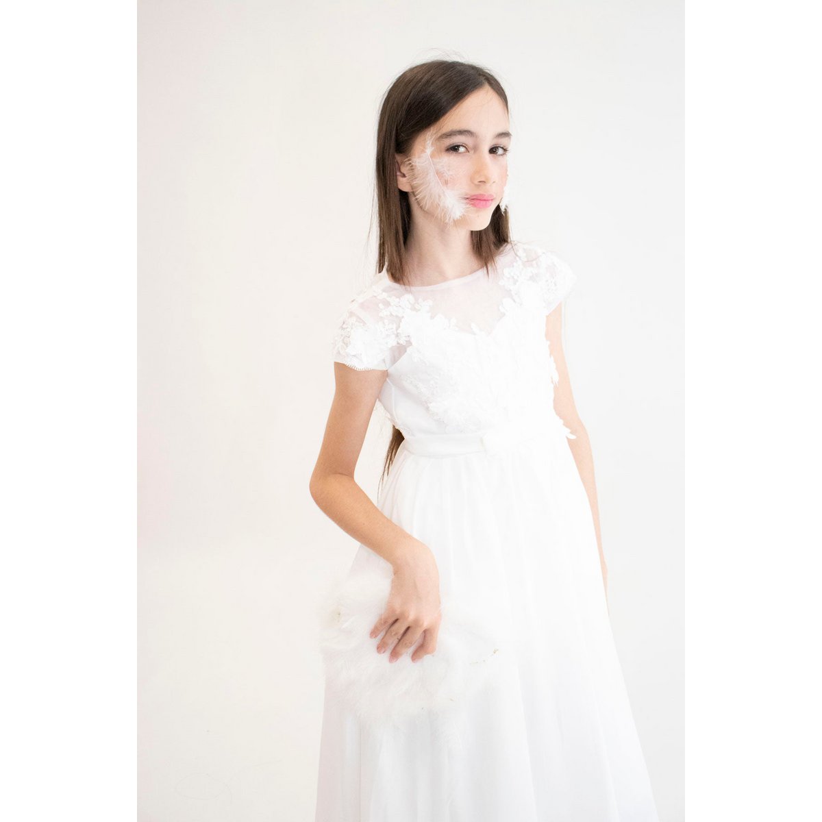 Ceremonial dress JEANNE - White - Size: 130 cm (7/8 years)