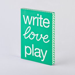 Write Love Play - Graphique L | Carnet A5+ | Journal pointillé | Points de 3,5 mm | 256 pages numérotées | Papier Premium 120g | cuir recyclé | produit de manière durable en Allemagne