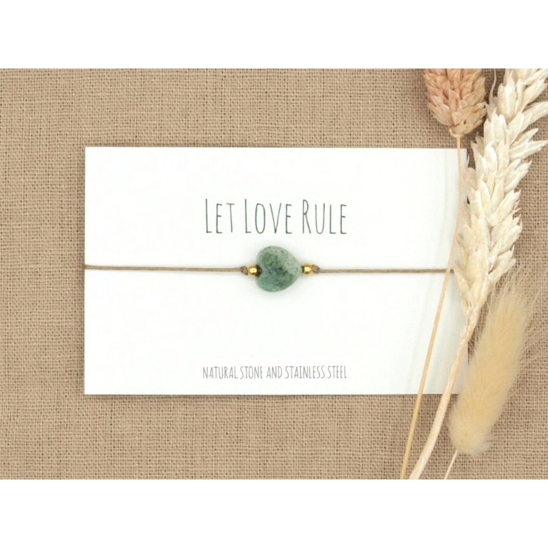 Armband love chalcedoon goud,zilver RVS