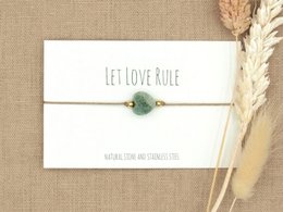 Armband love chalcedoon goud,zilver RVS