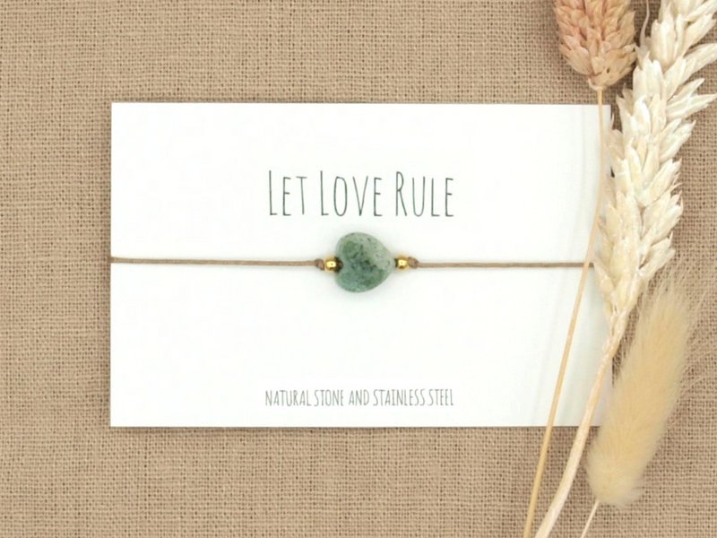Armband love chalcedoon goud,zilver RVS