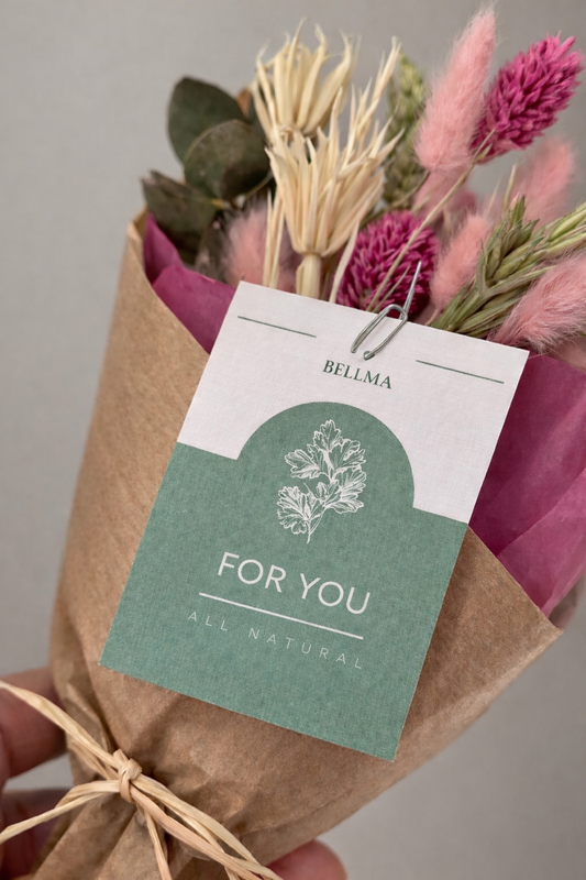 Piccolo bouquet di fiori secchi con bigliettino - Per te
