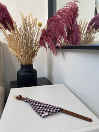 ByTiekeman - Kattehalsbånd - Sort/Hvid - Diamantmønster - 20-30 cm