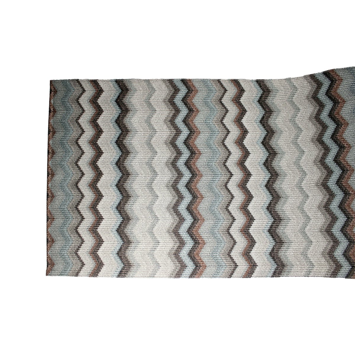 Tunk Runner Zigzag Pattern Blue Grey 150 cm in pelle sintetica