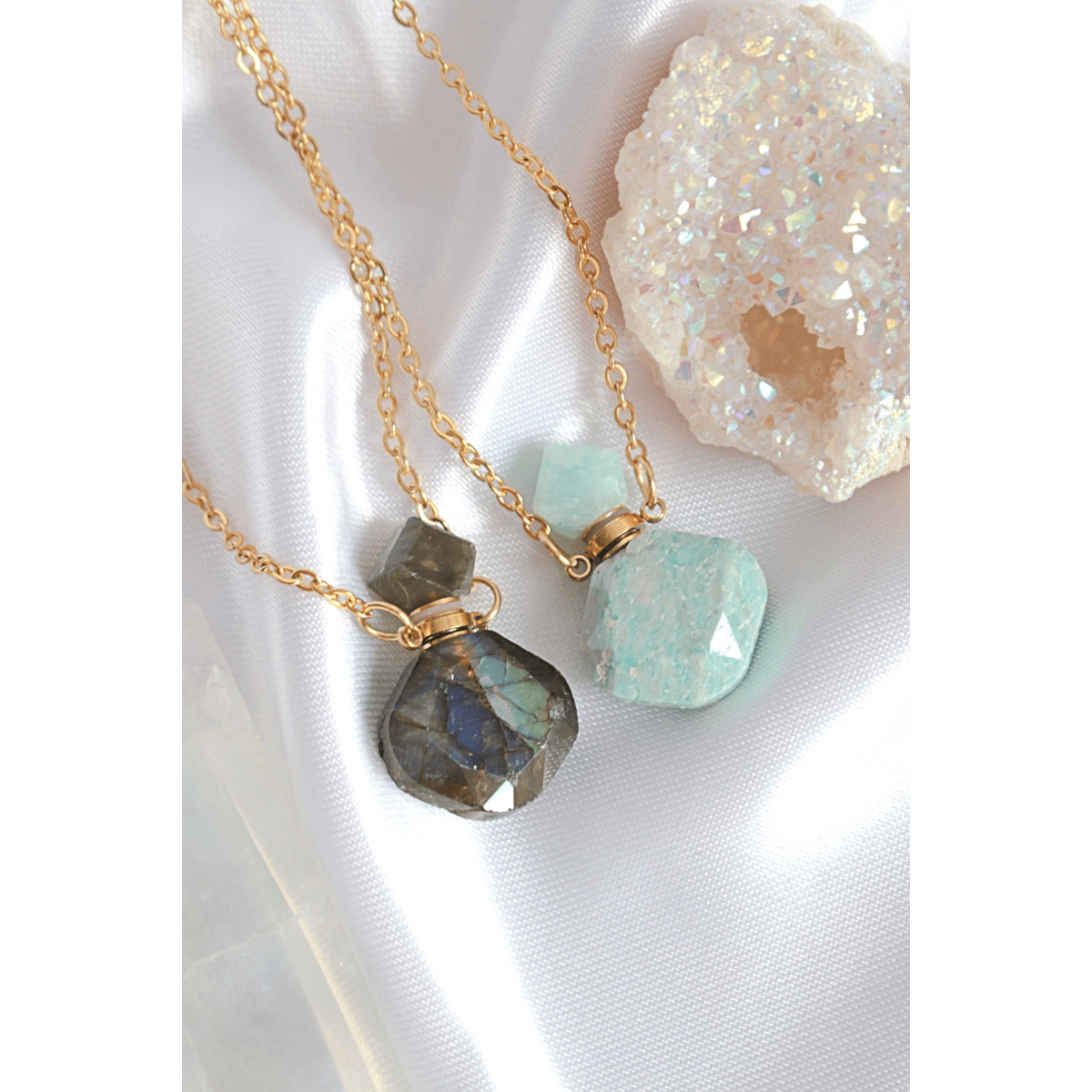 Luxury Mini Crystals Bottles | 24K Natural Crystals Bottle Necklaces