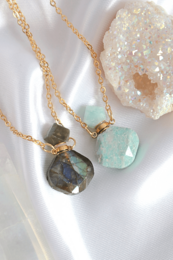 Luxury Mini Crystals Bottles | 24K Natural Crystals Bottle Necklaces
