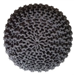 Knitted stool pouf Ø 45 H 30 cm cm seat pouf knitted floor cushion