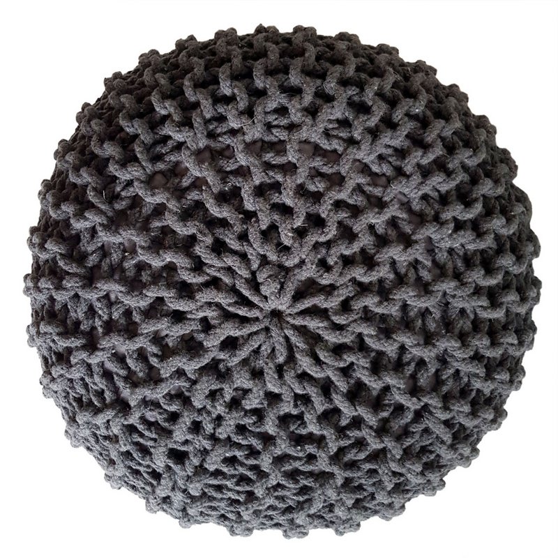 Knitted stool pouf Ø 45 H 30 cm cm seat pouf knitted floor cushion