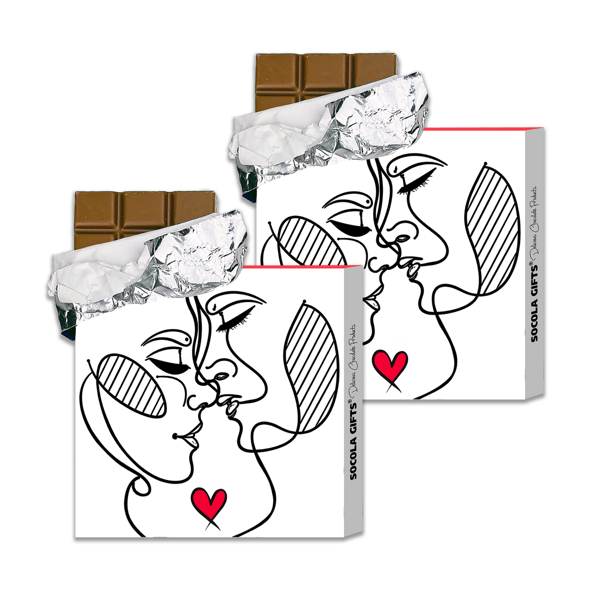 Socola chocolade 200 gram tabletten VALENTIJN  SERIE-01 "ASSORTI" (4X3pcs) giftbox