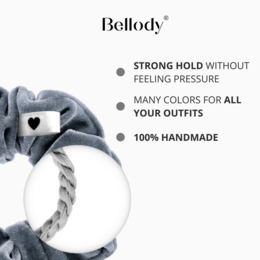 Velvet Scrunchie Grey - BellodyÂ® (1 stuk - Urban Grey)