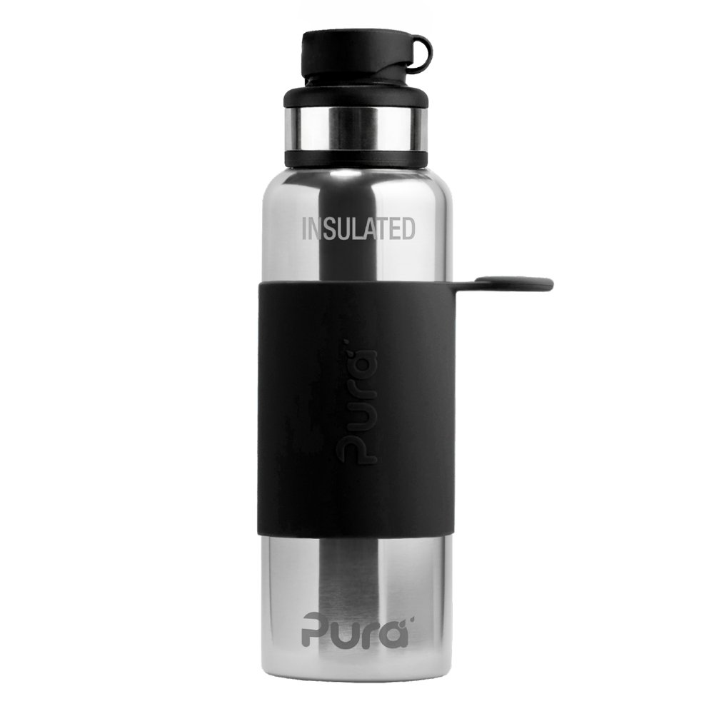 Pura thermos sports bottle 650 ml + black sleeve