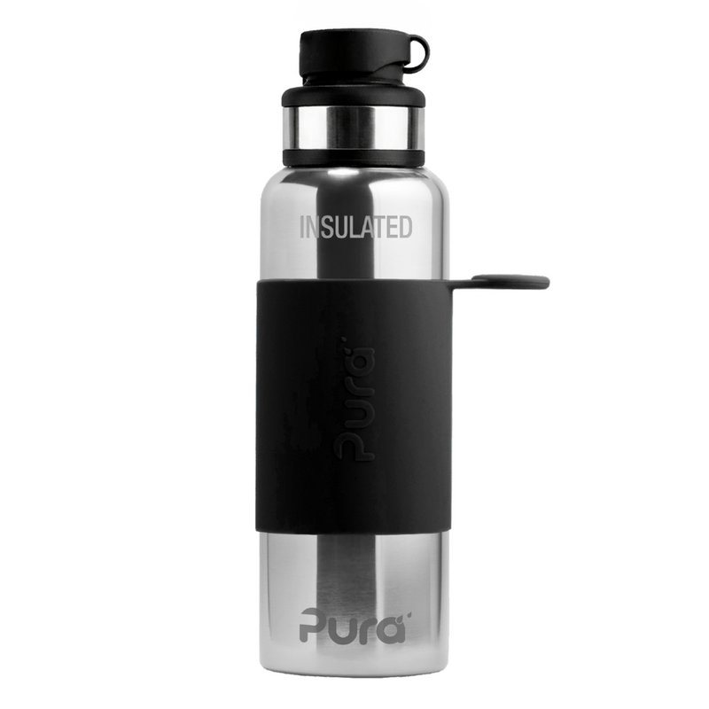 Pura thermos sports bottle 650 ml + black sleeve