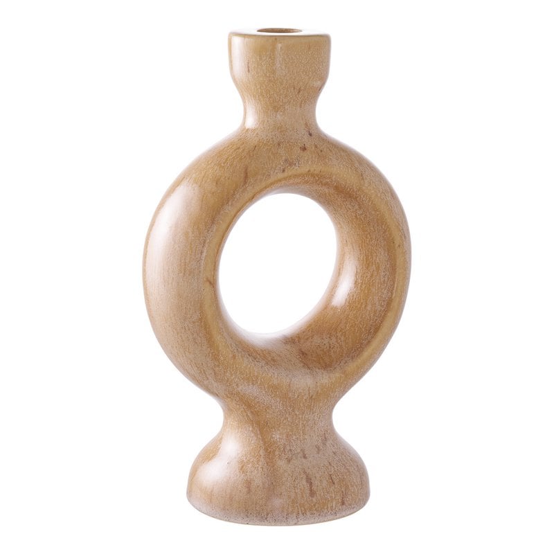 Candle Holder - Brown,  Ceramic, 13.5x8.8x23.5 cm