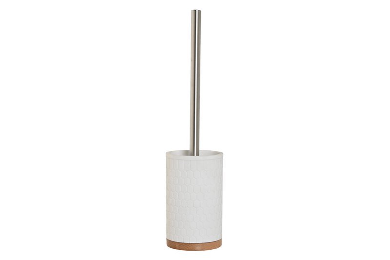 BÜRSTENHALTER AUS BAMBUSHARZ 9X9X37 WEISS PB211666