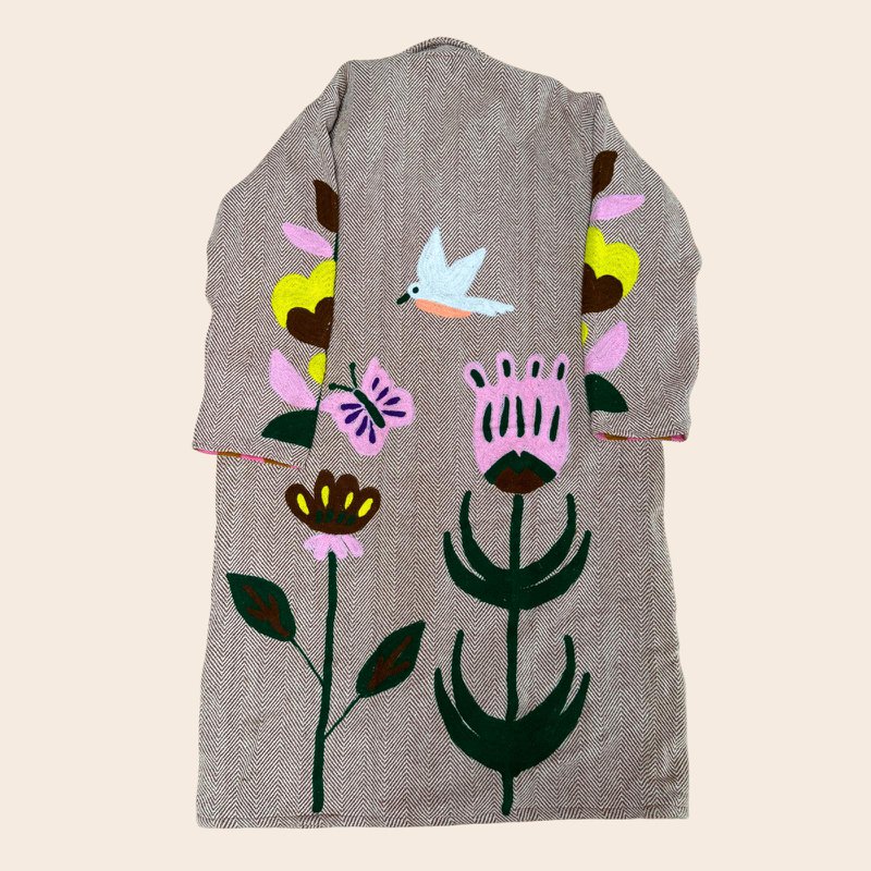 TOUT - Cappotto con uccelli in tweed