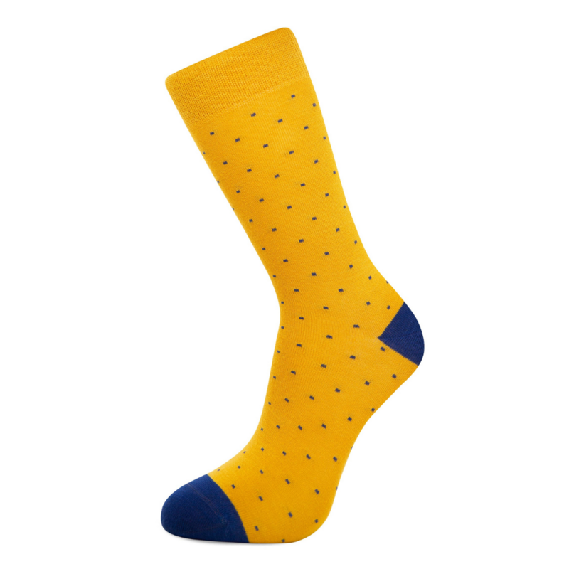 Sennep med Blue Dots Bamboo Socks