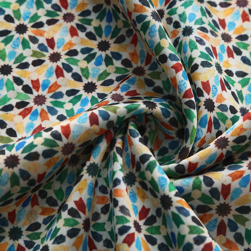 Arabesque tegelwerk satijnen sjaal Naima
