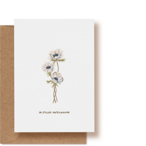 Anemone in silent sympathy | Mourning card